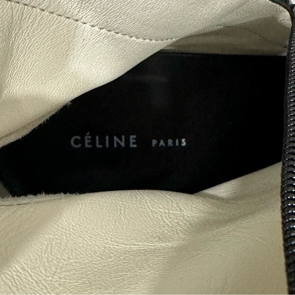 Celine Elliptic Nappa Lambskin Leather Black Heeled Ankle Boots Phoebe Philo 40 - Picture 14 of 15